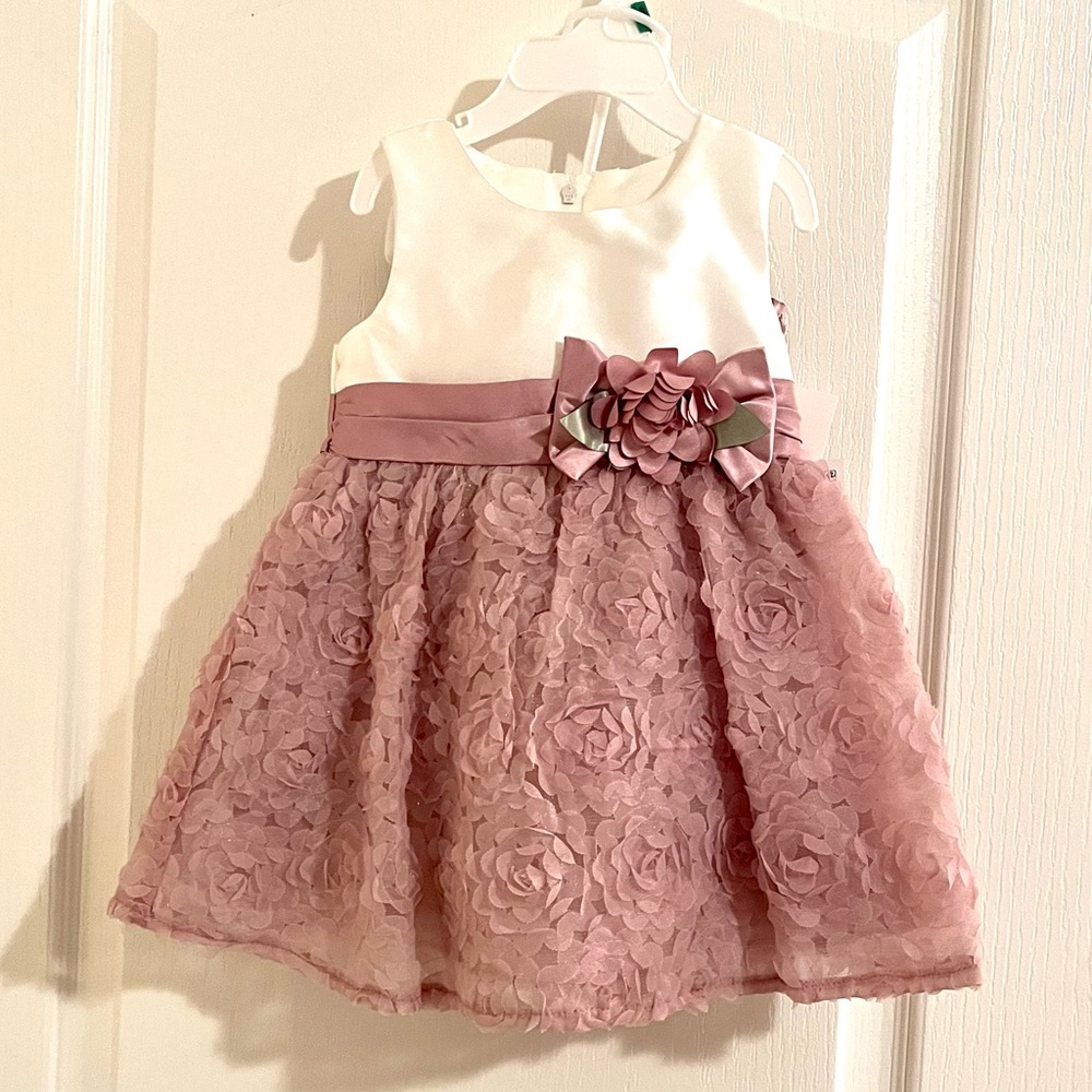 🎉HOST PICK 🎉 NWT 18 mo Rare Editions 2-pc dressy mauve/white lace dress